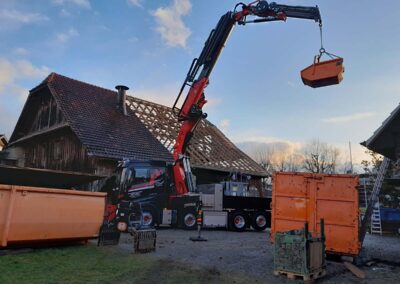 Kranarbeit 95 Meter emmenegger trans